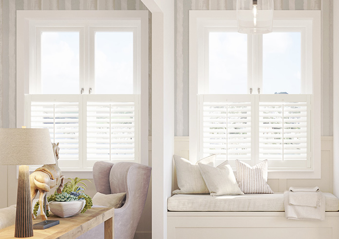 Bromley, Porcelain White - Cafe Style Plantation Shutter - Image 3